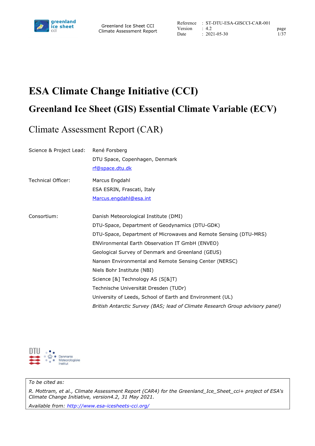 Climate Assessment Report (CAR)