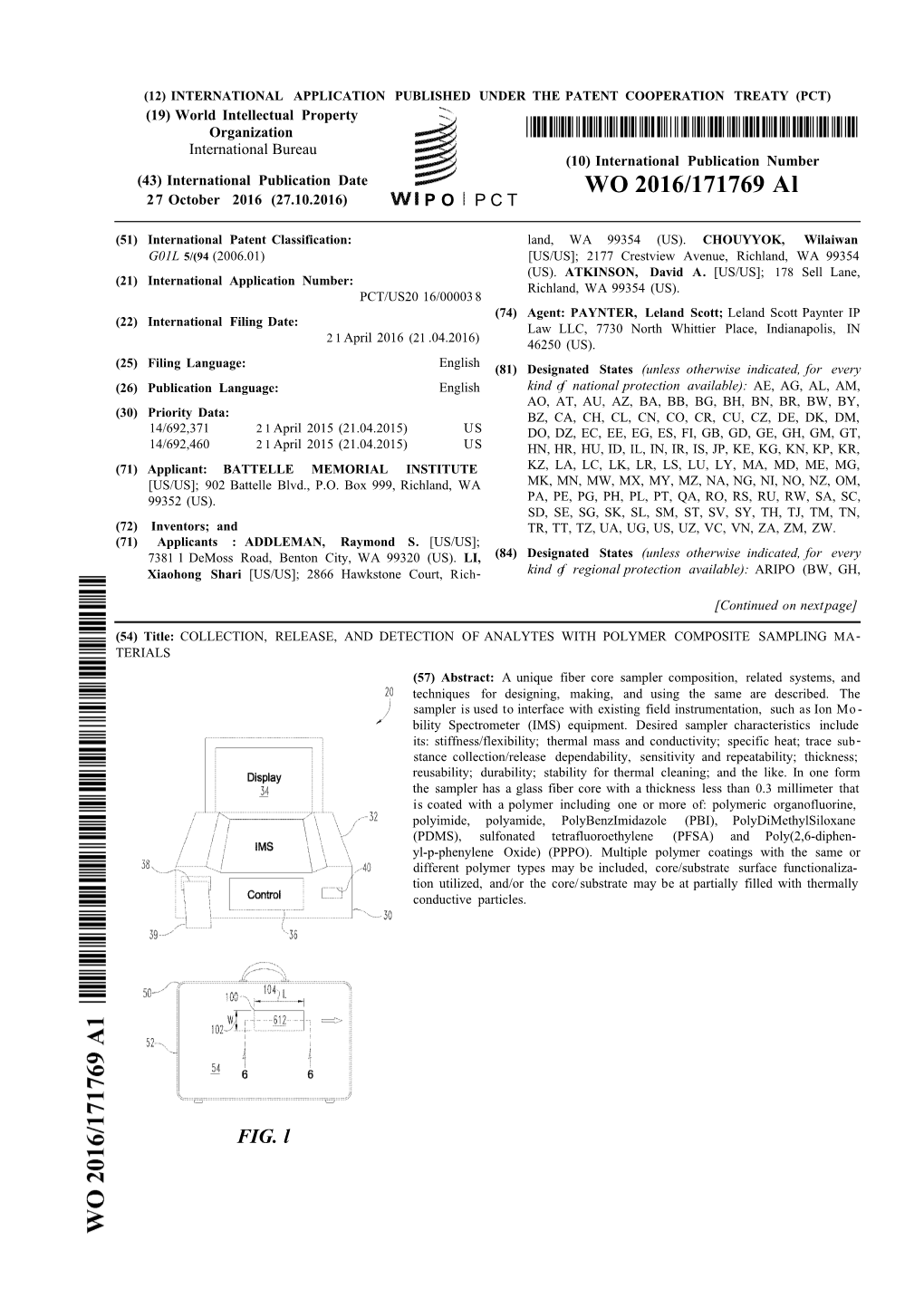 WO 2016/171769 Al 27 October 2016 (27.10.2016) P O P C T