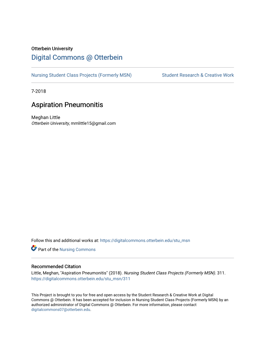 Aspiration Pneumonitis