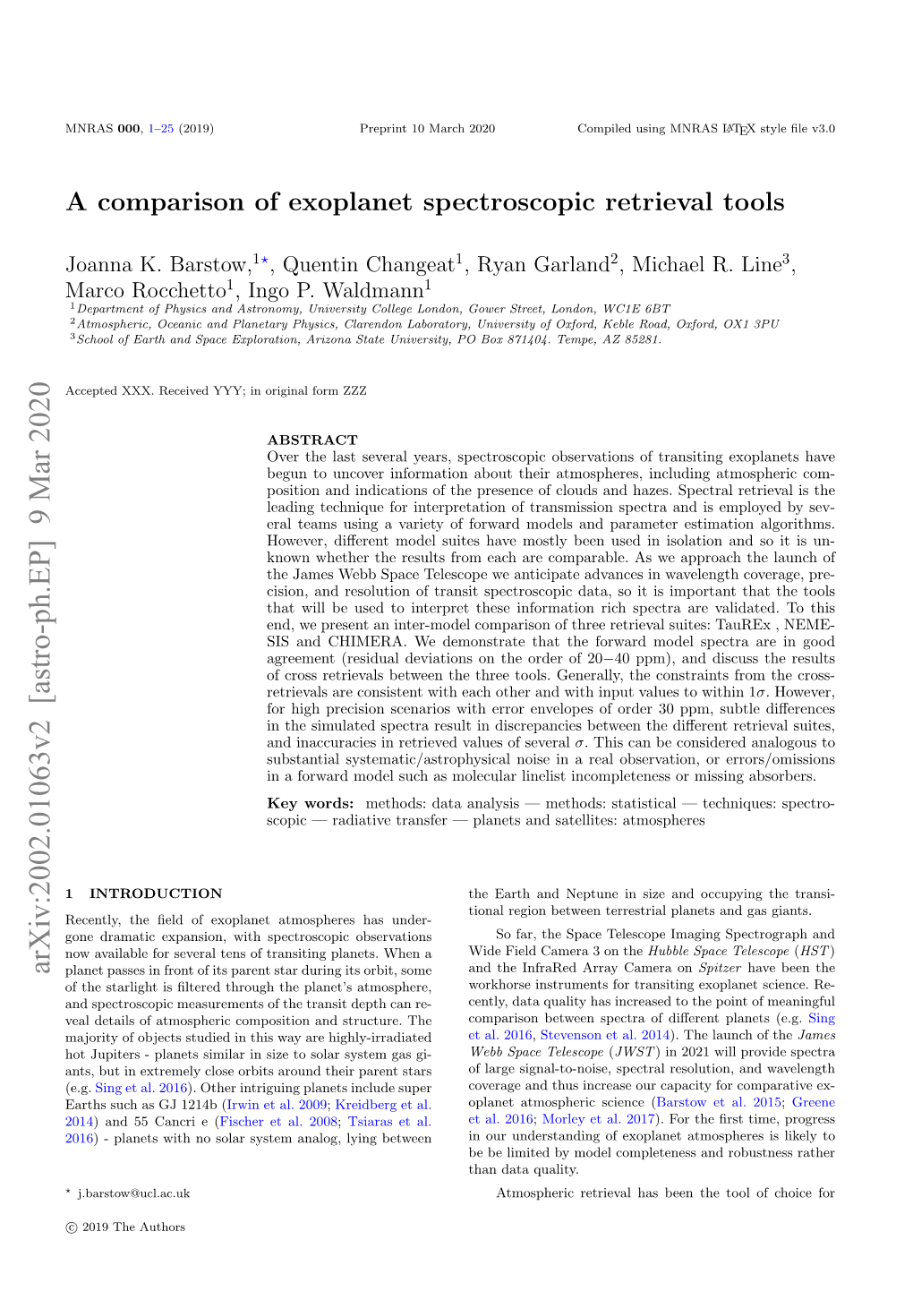 A Comparison of Exoplanet Spectroscopic Retrieval Tools