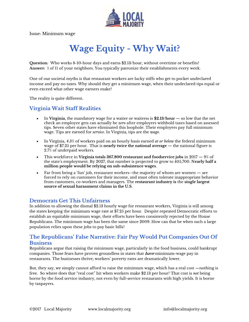 Wage Equity - Why Wait?