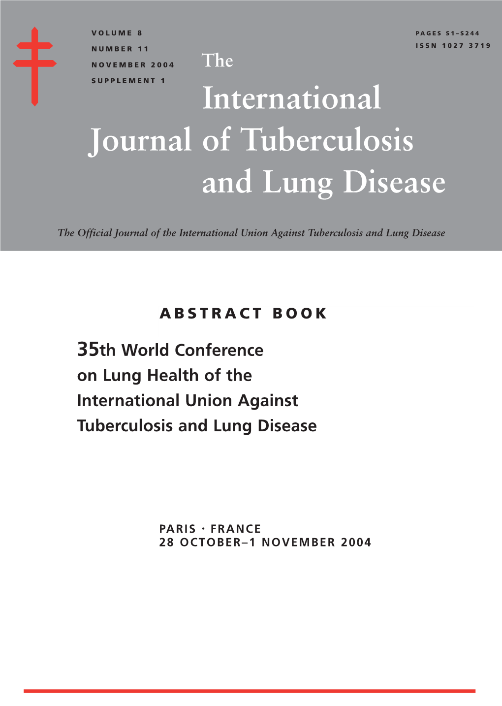 International Journal of Tuberculosis and Lung Disease SUPPLEMENT