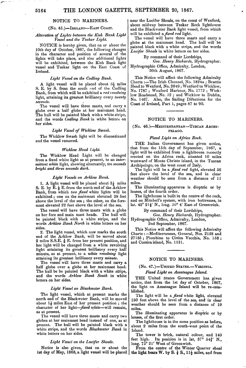 The London Gazette, September 20, 1867