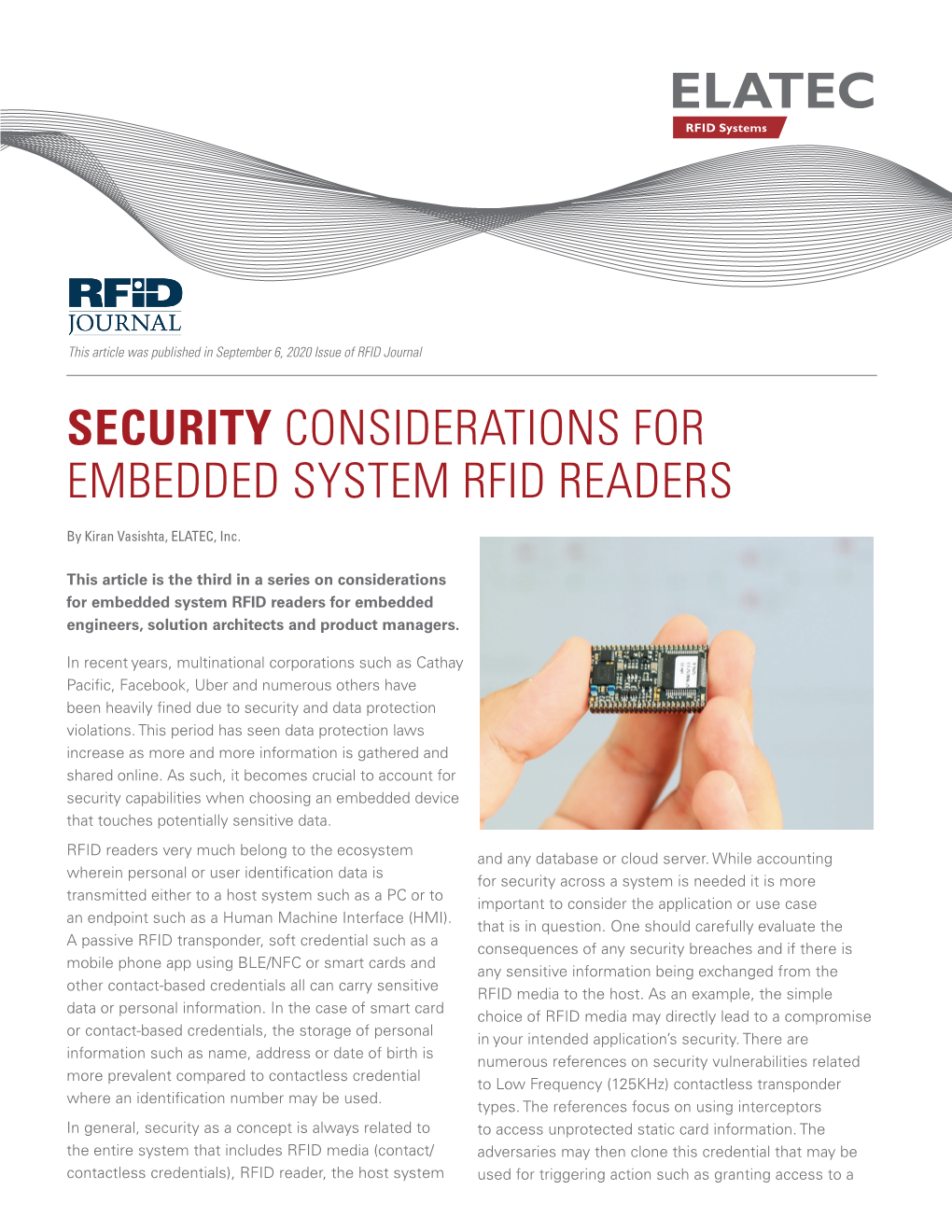 Security Considerations for Embedded System Rfid Readers