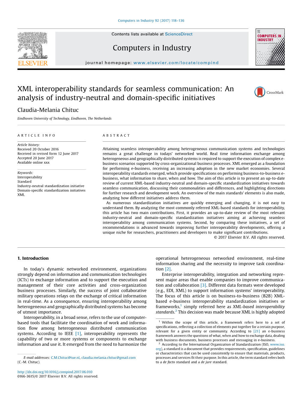 XML Interoperability Standards for Seamless Communication: An