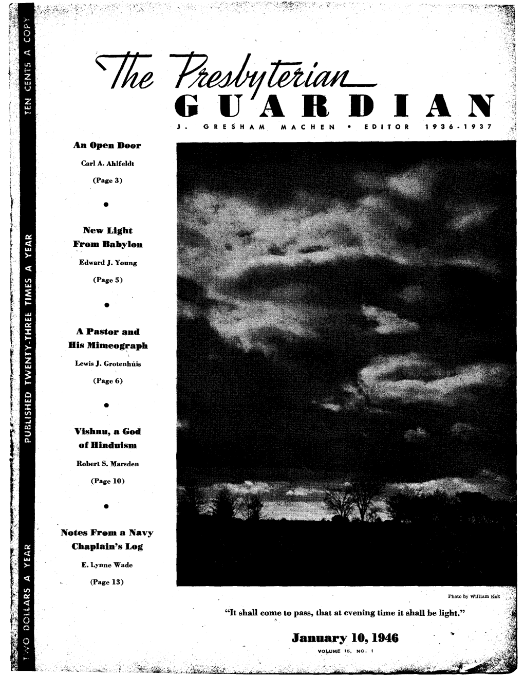 Za!Ail- GUARDIAN J• GRESHAM MACHEN • EDITOR 1936· 1 937