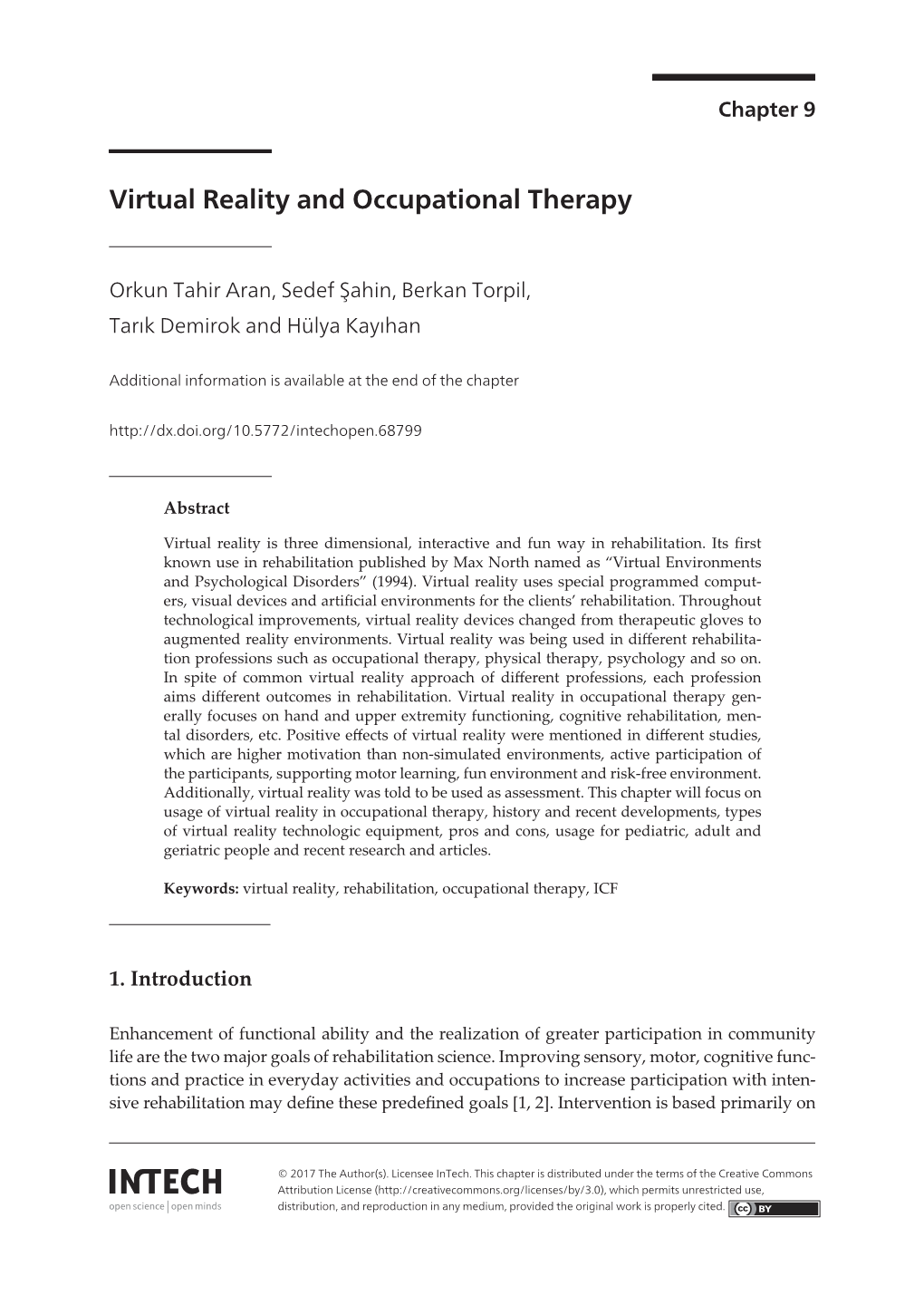 Virtual Reality and Occupational Therapy