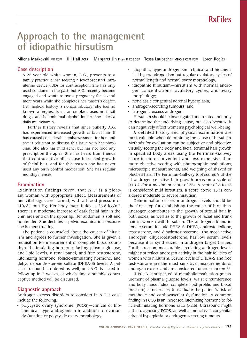 Approach to the Management of Idiopathic Hirsutism