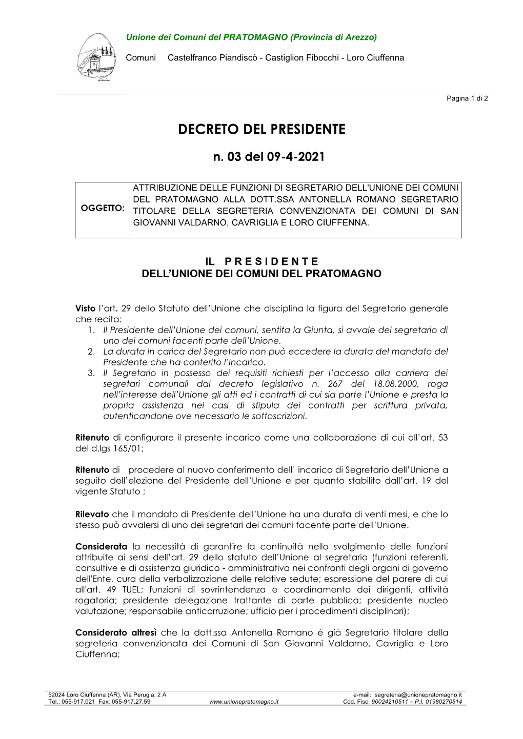 Decreto Del Presidente