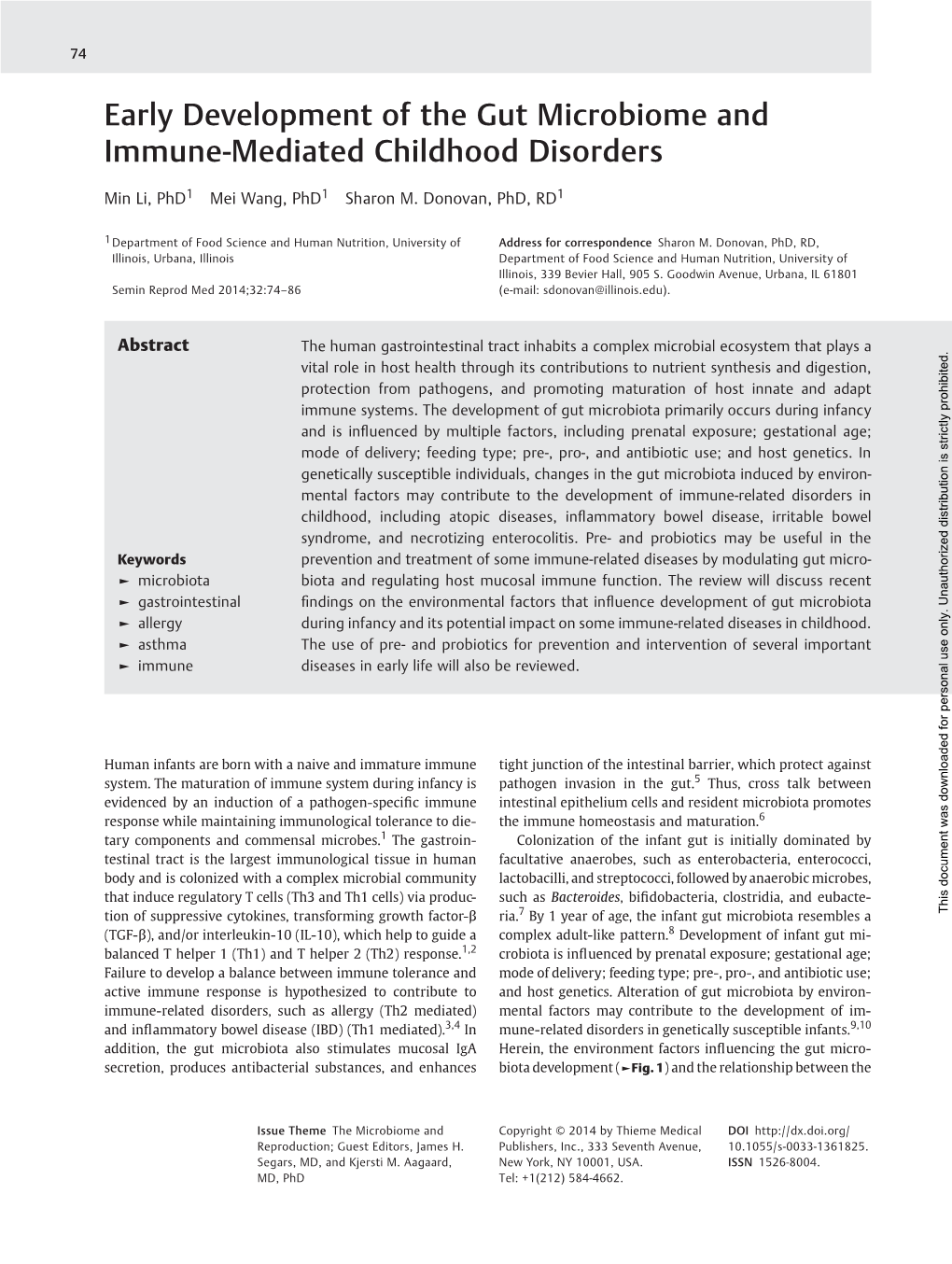 Early Development of the Gut Microbiome and Immune-Mediated Childhood Disorders