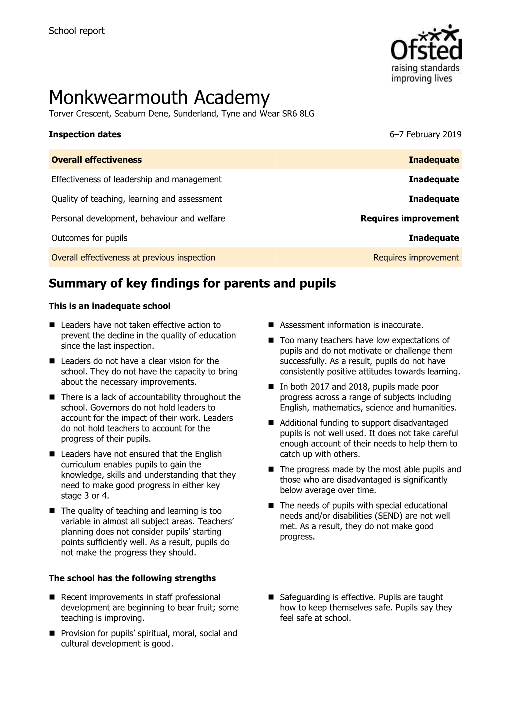 Monkwearmouth Academy Torver Crescent, Seaburn Dene, Sunderland, Tyne and Wear SR6 8LG