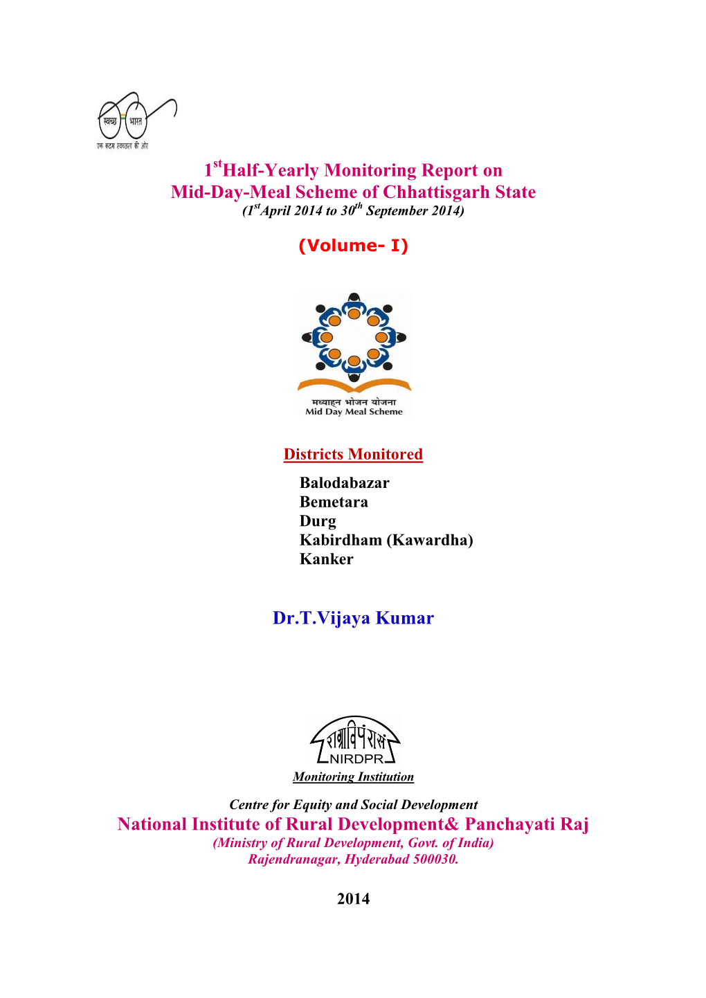 1 Half-Yearly Monitoring Report on Mid-Day-Meal Scheme Of