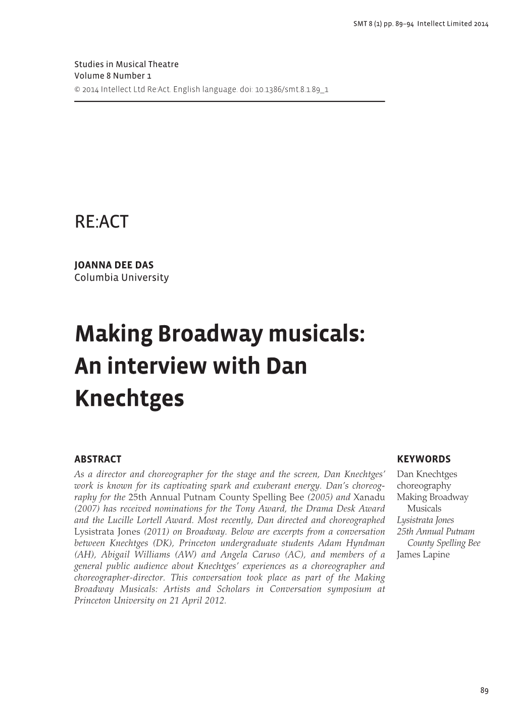 An Interview with Dan Knechtges
