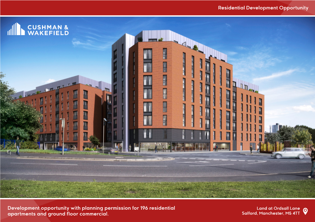 Development Opportunity with Planning Permission for 196 Residential Land at Ordsall Lane Apartments and Ground Floor Commercial