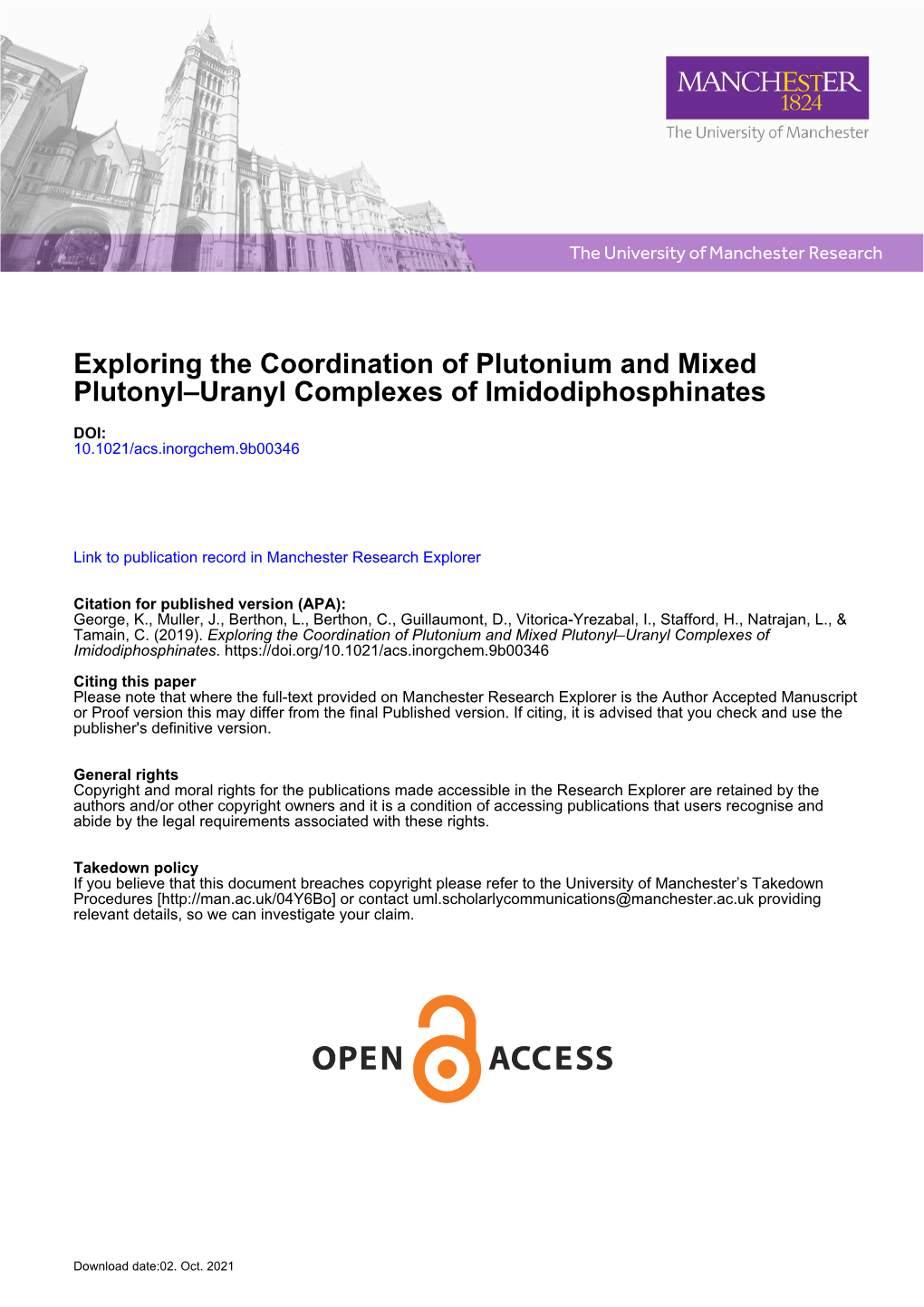 Exploring the Coordination of Plutonium and Mixed Plutonyl–Uranyl Complexes of Imidodiphosphinates