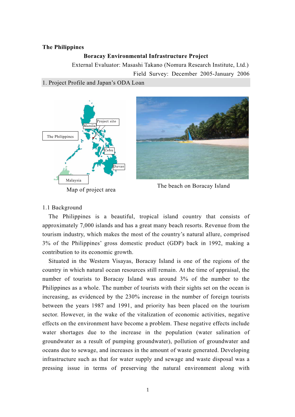 The Philippines Boracay Environmental Infrastructure Project