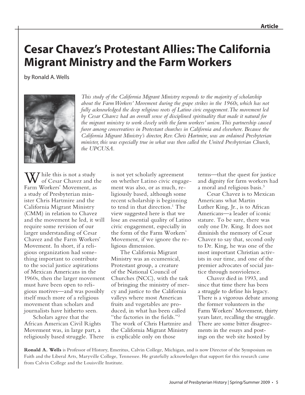 Cesar Chavez's Protestant Allies: the California Migrant Ministry and The