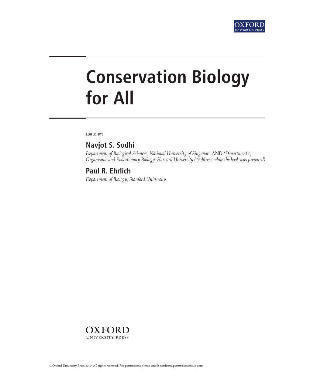 Conservation Biology for All