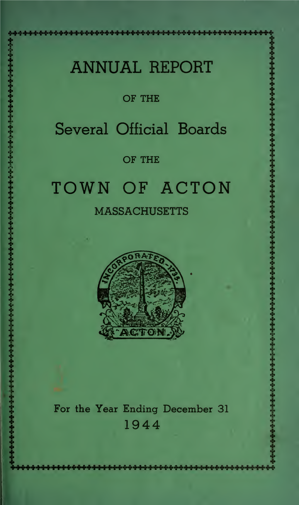 Annual Reports, Town of Acton, Massachusetts