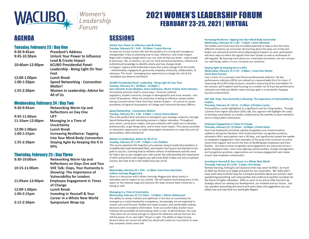 2021 Women's Leadership Forum