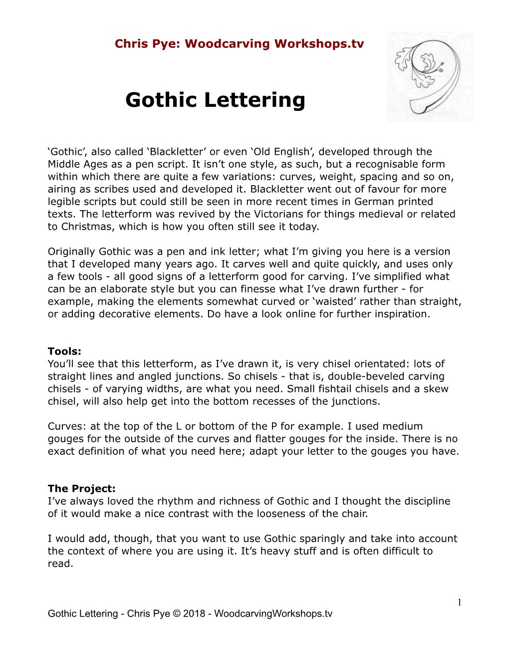 Gothic Lettering