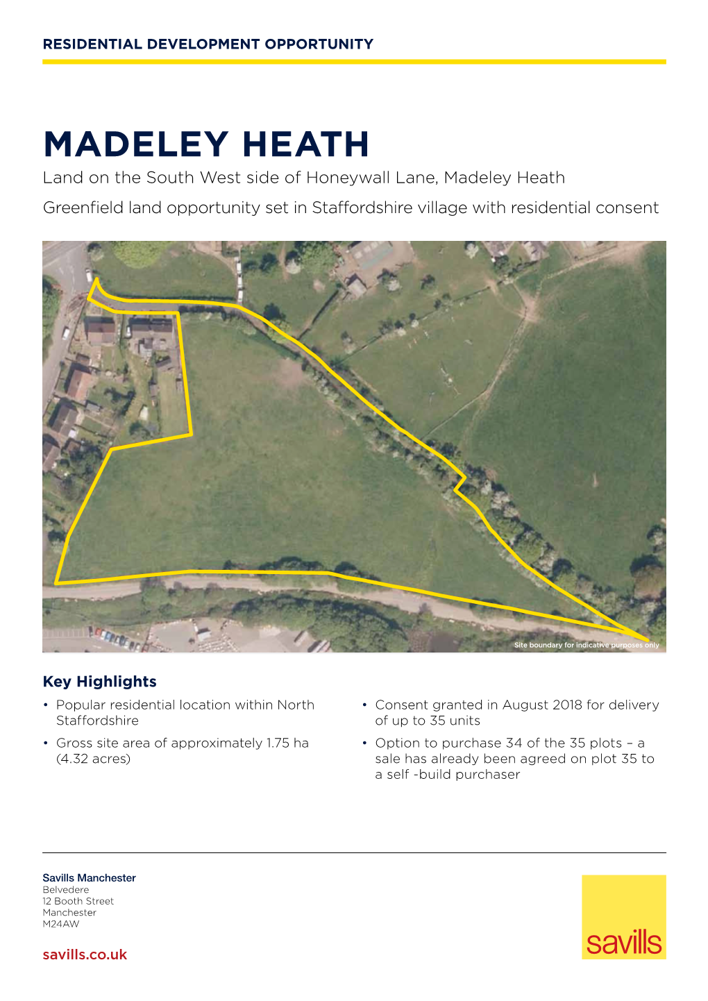 Madeley Heath Land on the South West Side of Honeywall Lane, Madeley Heath Greenfield Land Opportunity Set in Staffordshire Village with Residential Consent