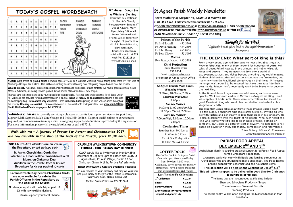 Today's Gospel Wordsearch