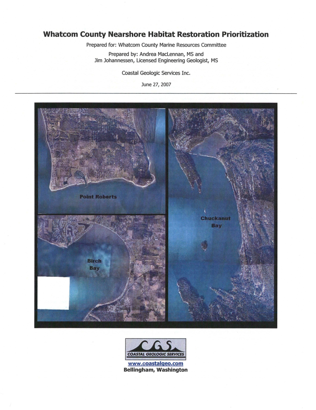 Nearshore Habitat Restoration Prioritization Whatcom County