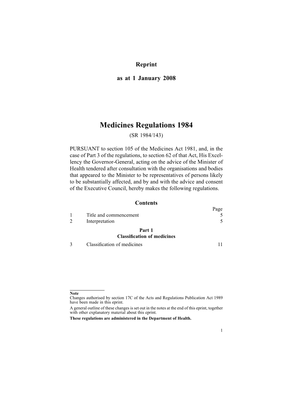 Medicines Regulations 1984 (SR 1984/143)