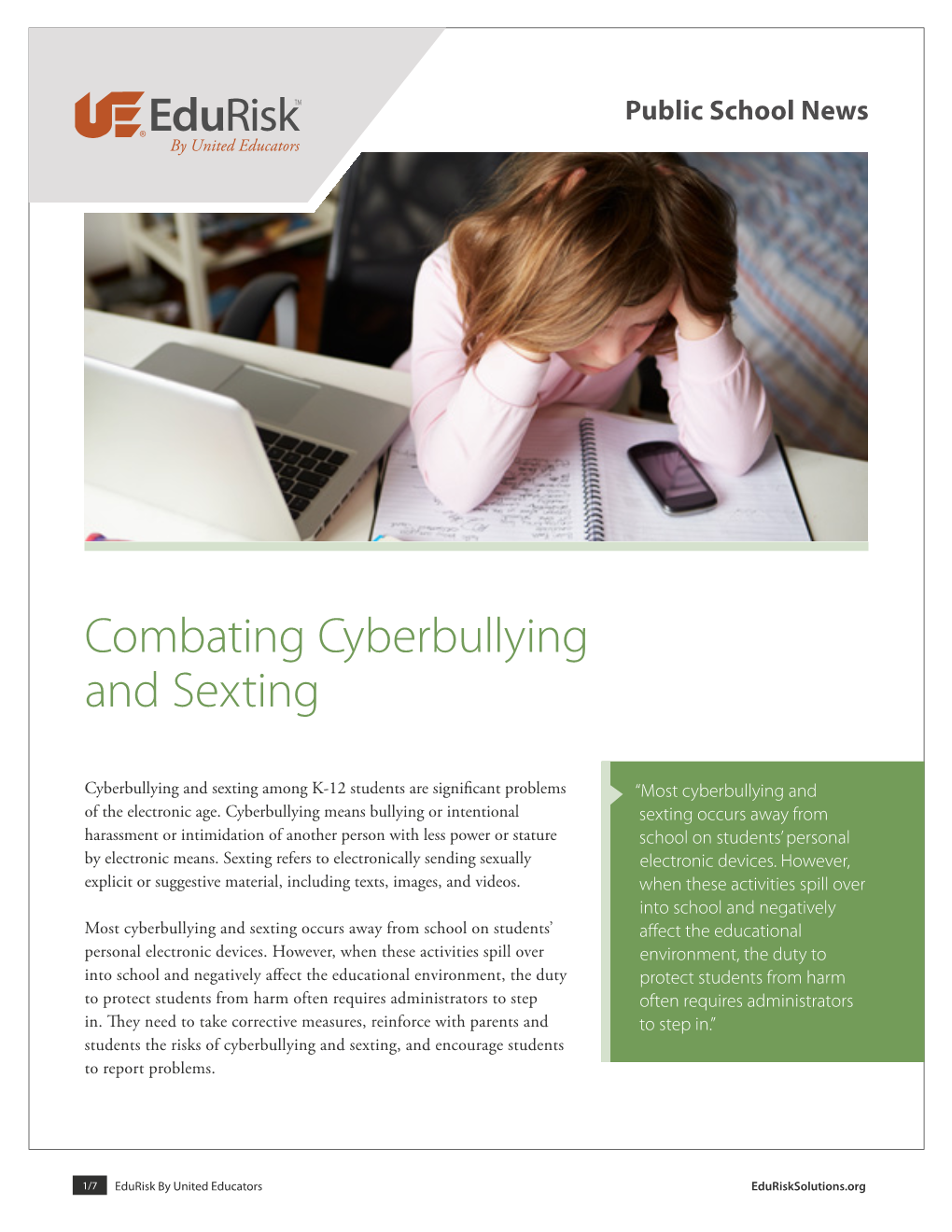 Combating Cyberbullying and Sexting