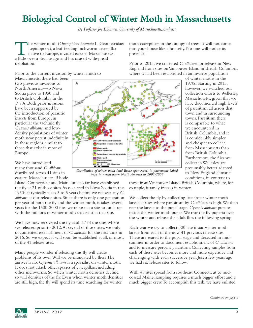 Biological Control of Winter Moth in Massachusetts by Professor Joe Elkinton, University of Massachusetts, Amherst