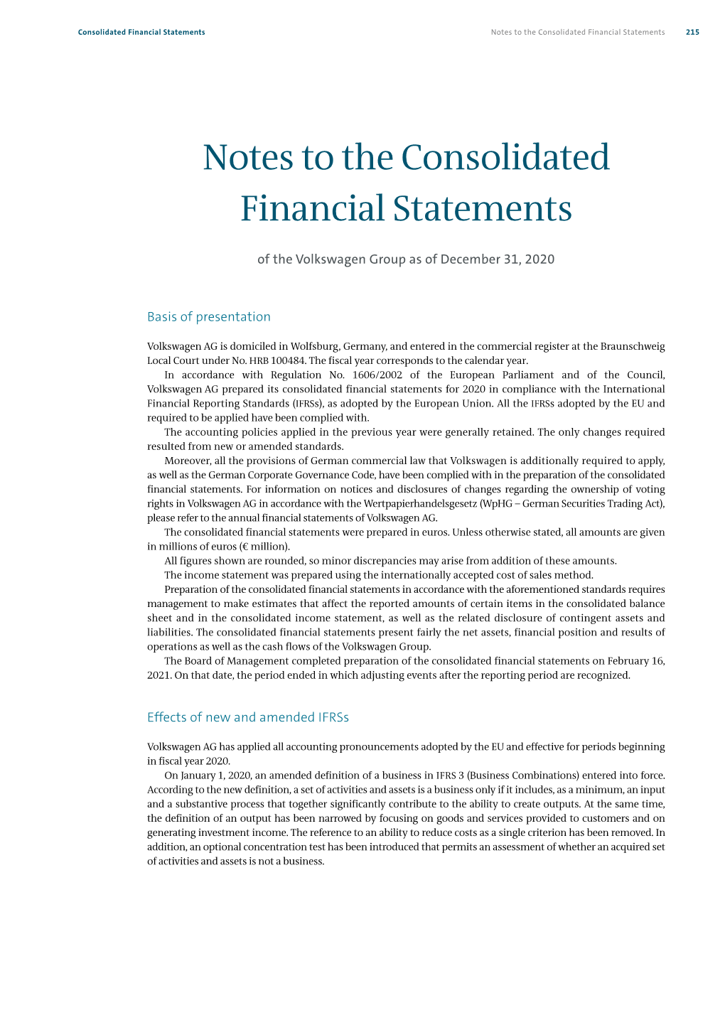 Notes to the Consolidated Financial Statements 215