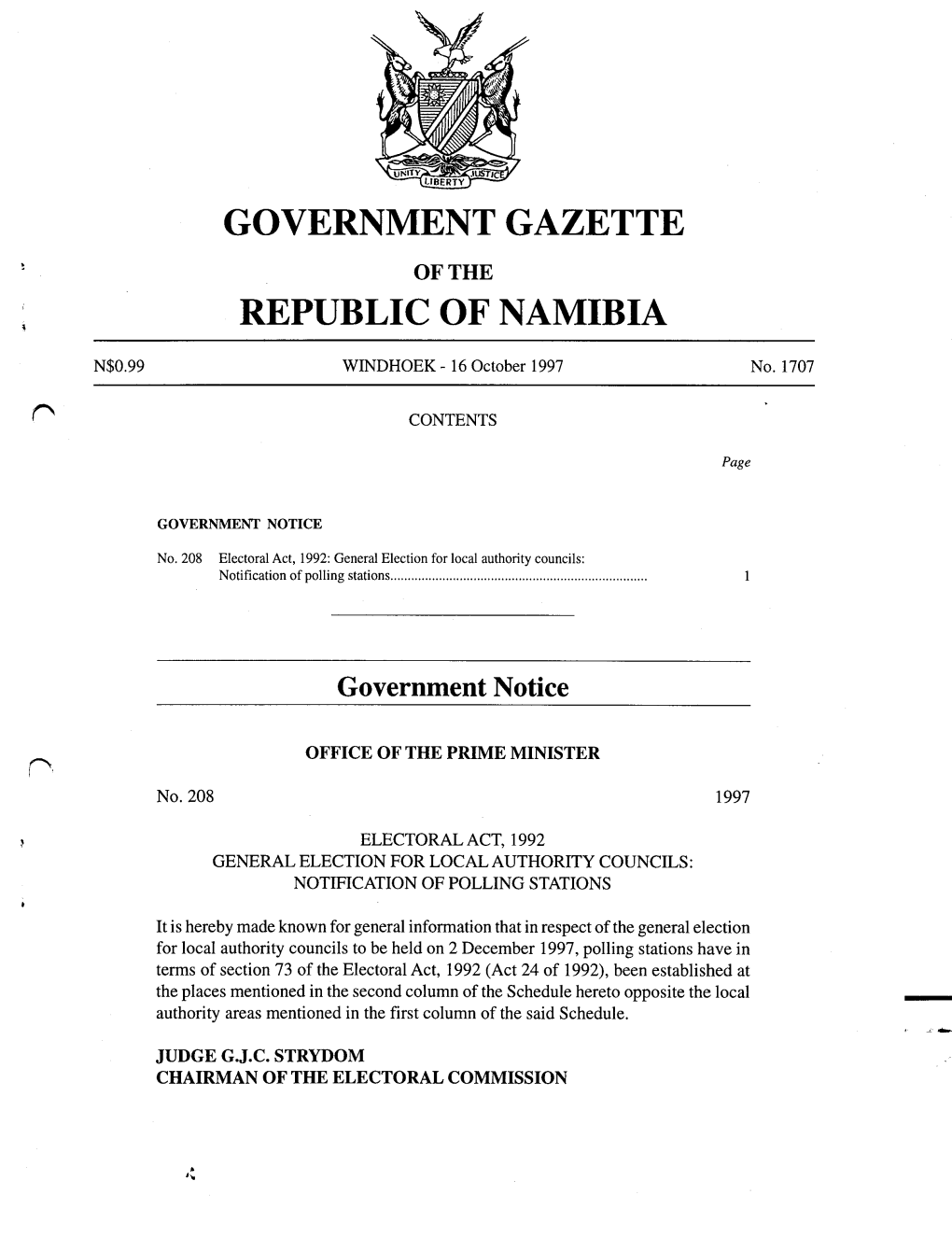 Government Gazette Republic of Namibia