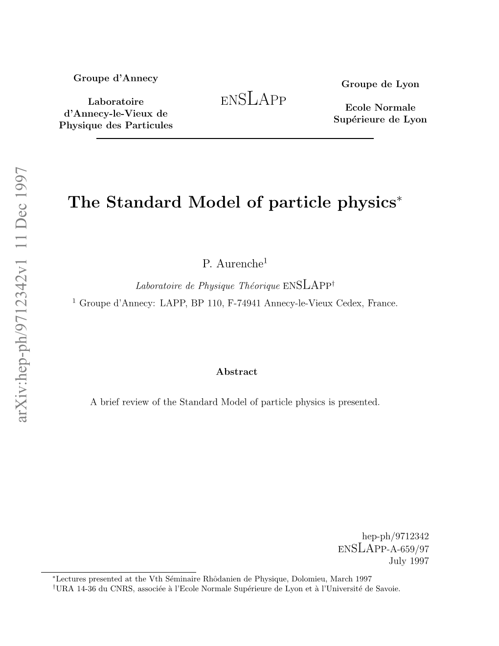 Arxiv:Hep-Ph/9712342V1 11 Dec 1997