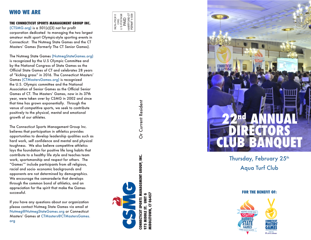 22Nd ANNUAL DIRECTORS CLUB BANQUET