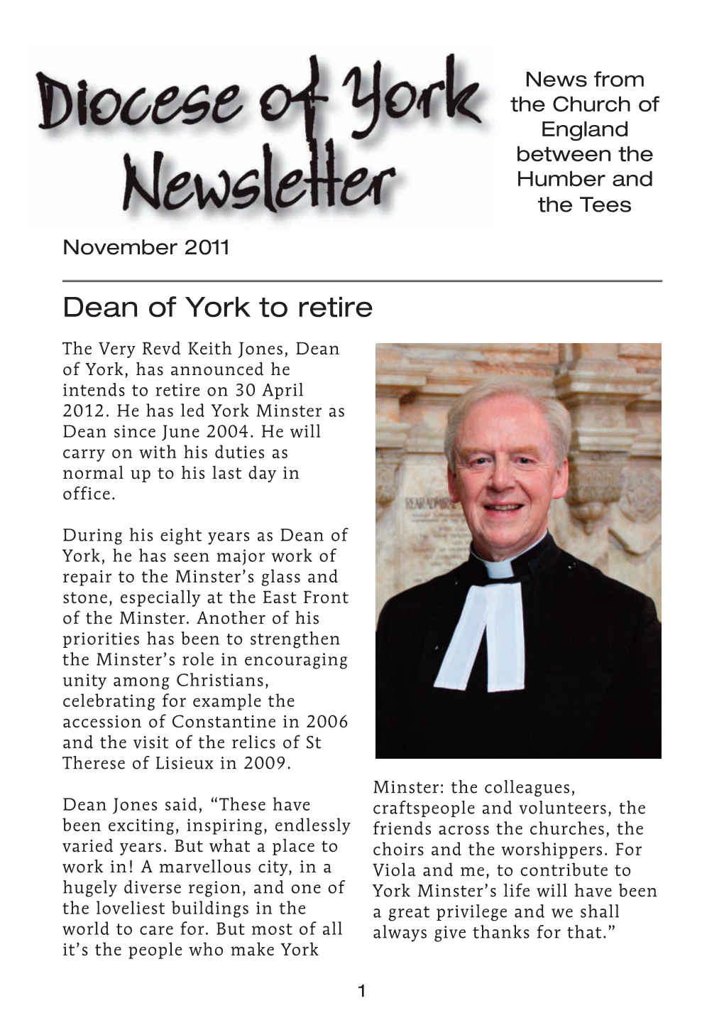 Dean of York to Retire