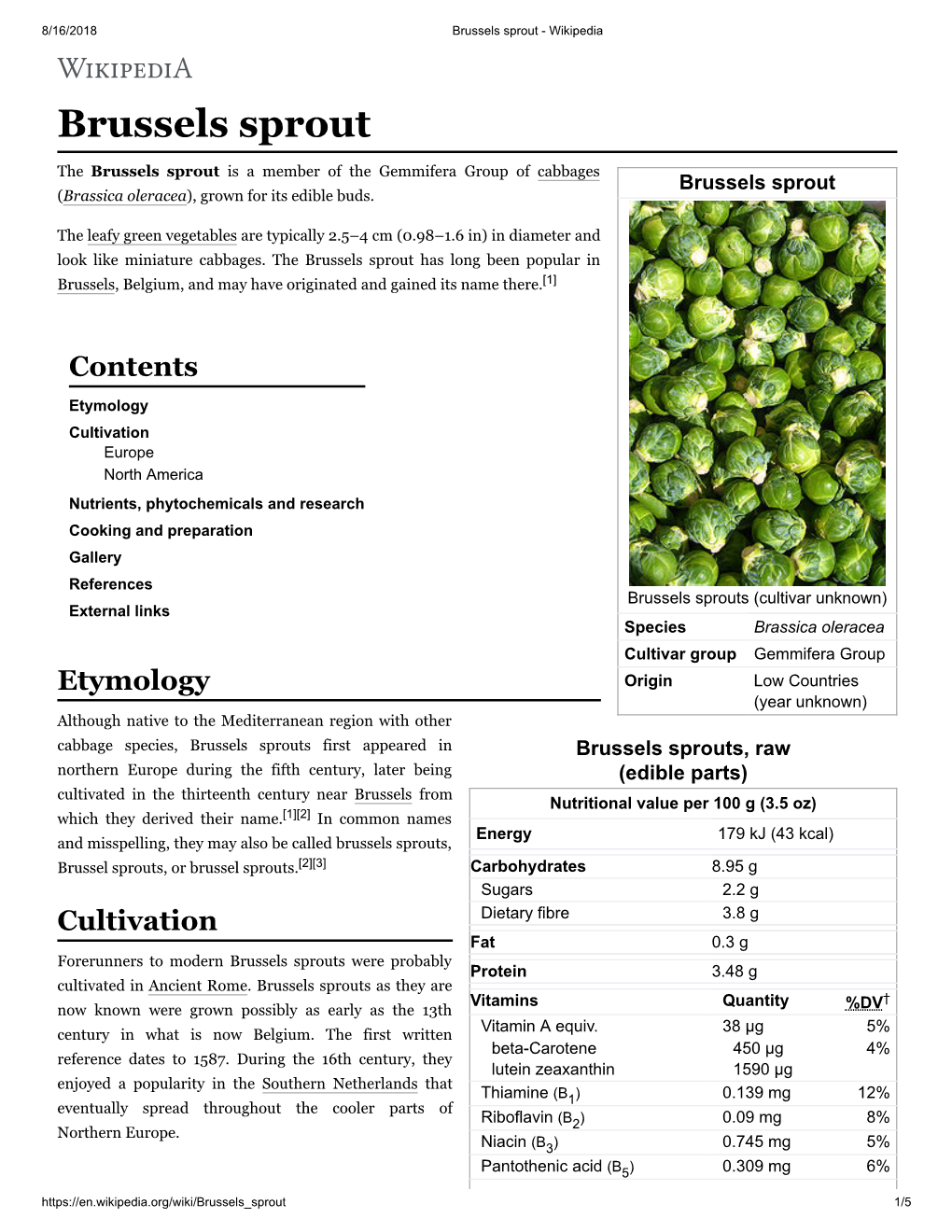 Brussels Sprout - Wikipedia