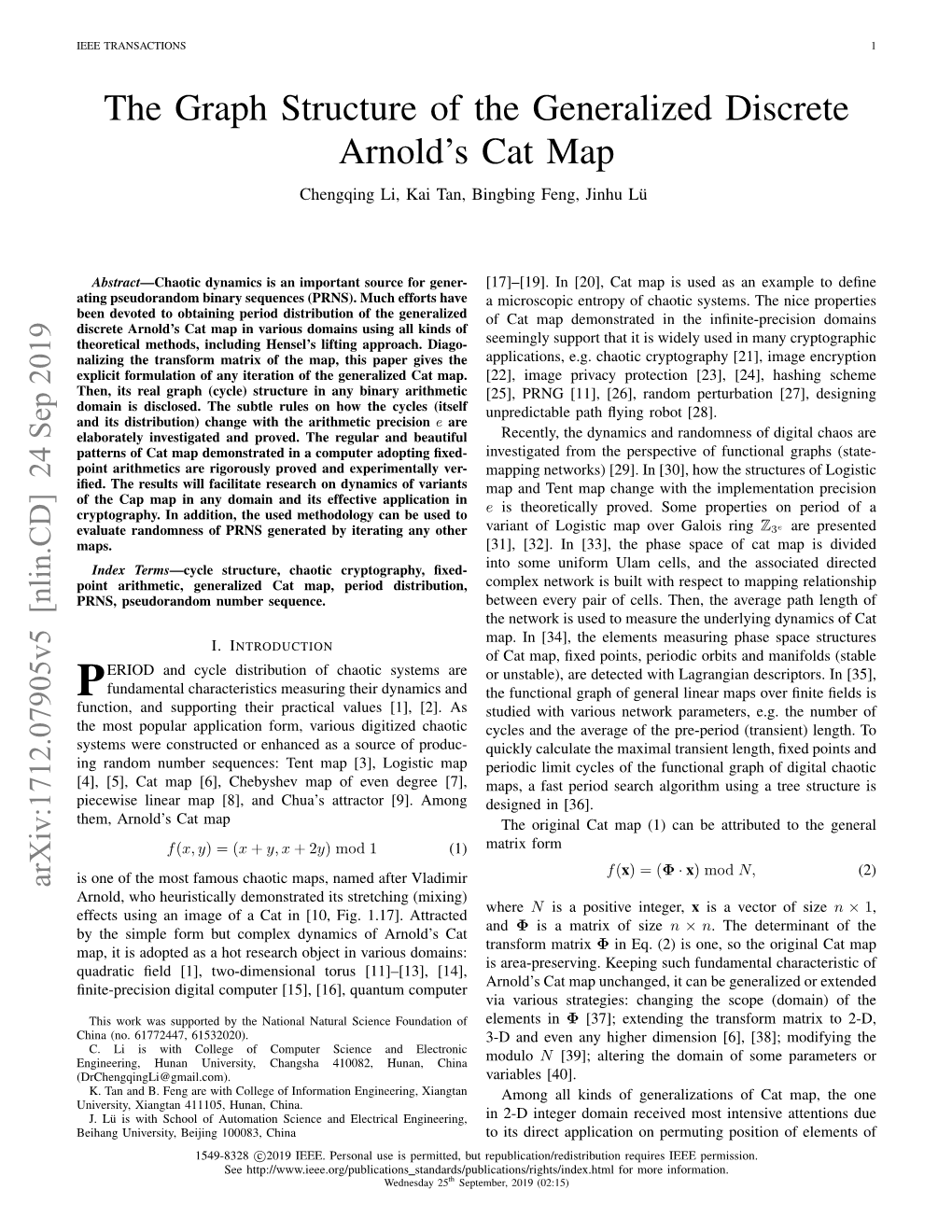 The Graph Structure of the Generalized Discrete Arnold's Cat