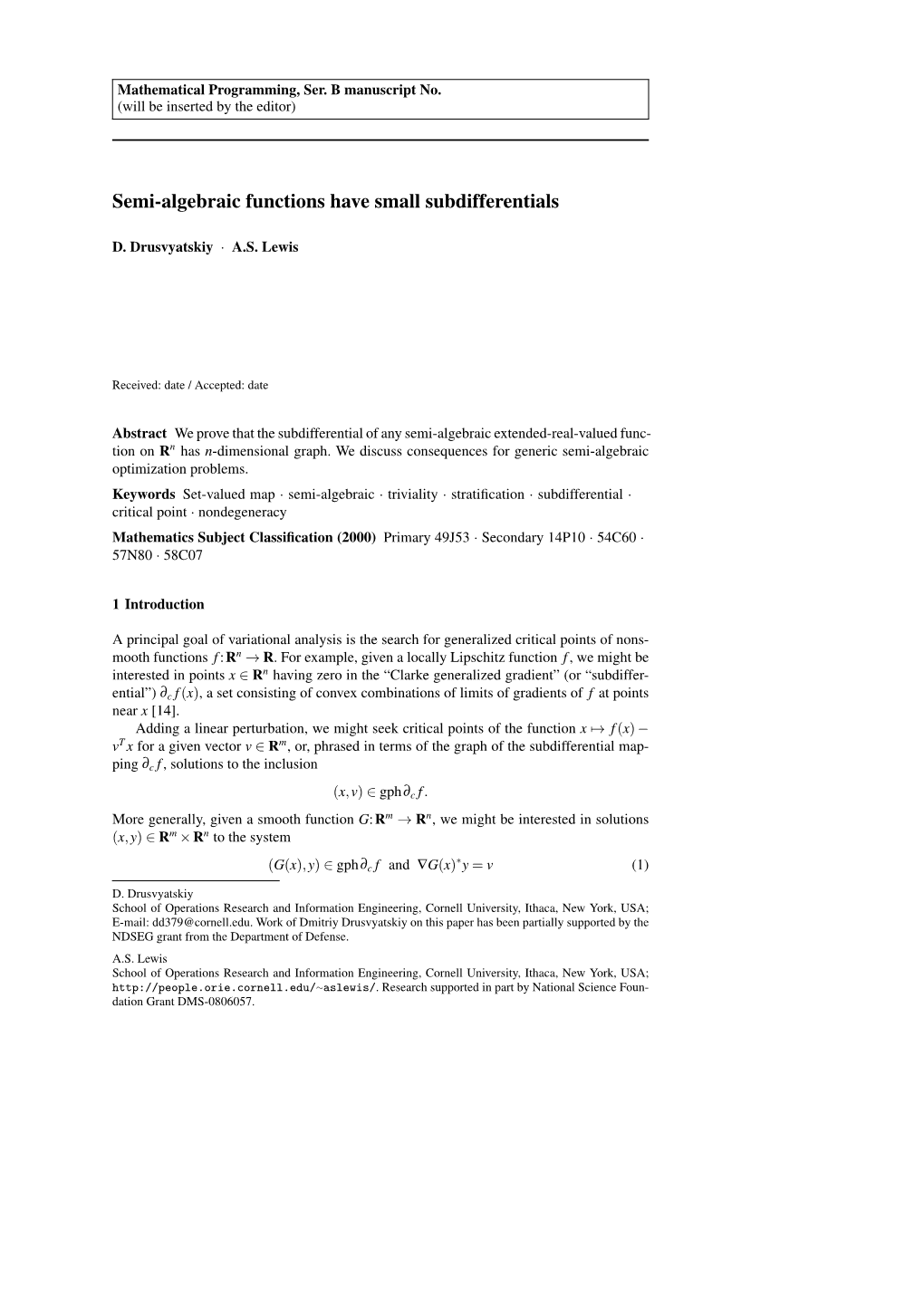 Semi-Algebraic Functions Have Small Subdifferentials