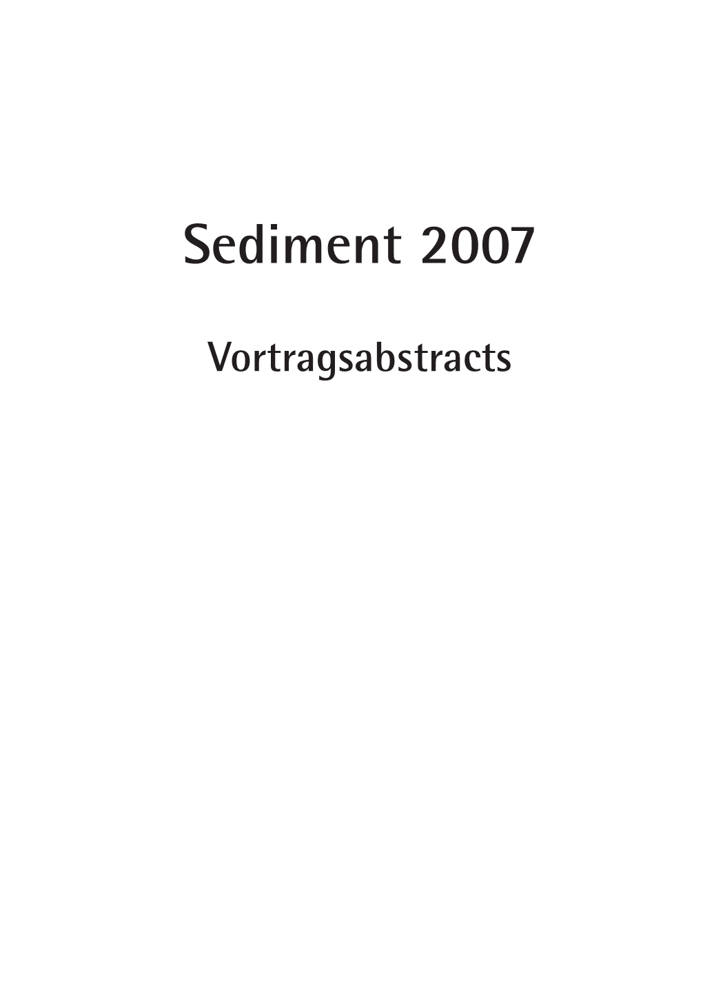 Sediment 2007