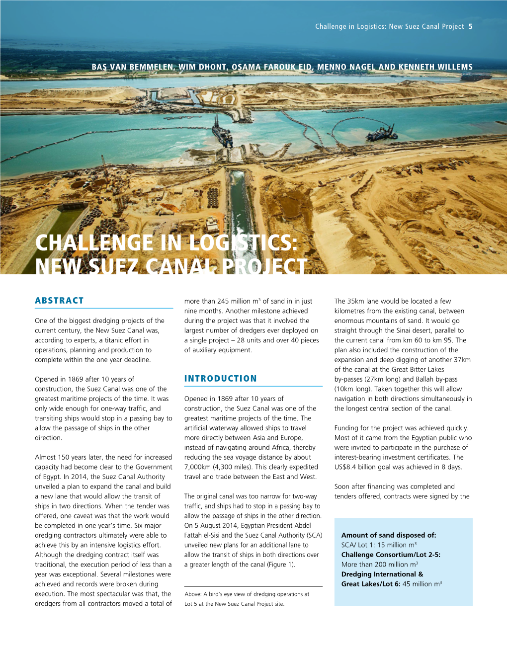 Challenge in Logistics New Suez Canal Project