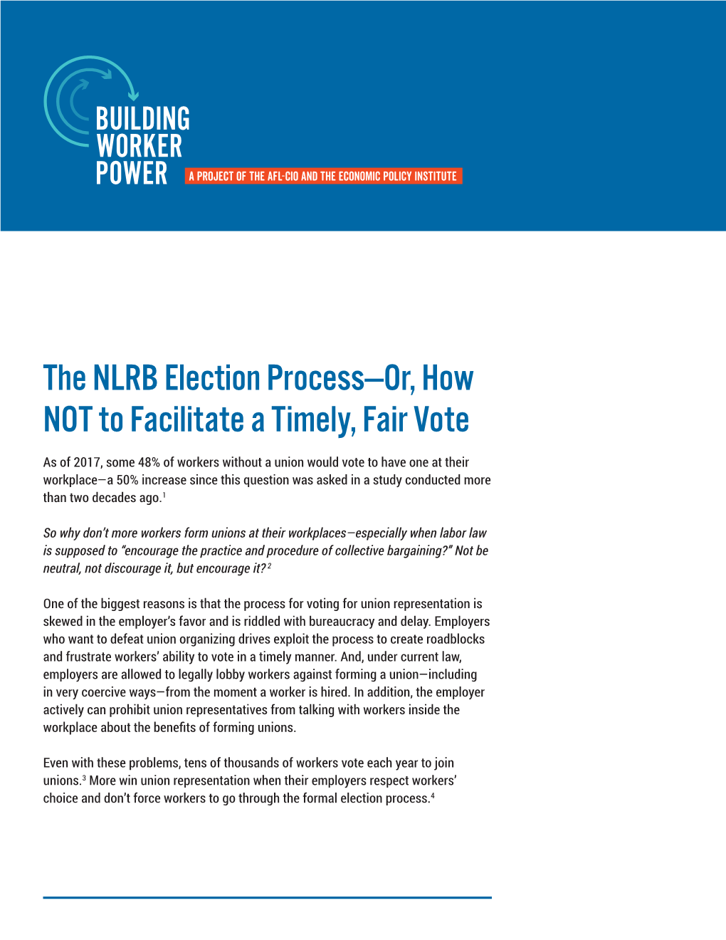 The NLRB Election Process—Or, How NOT to Facilitate a Timely, Fair Vote