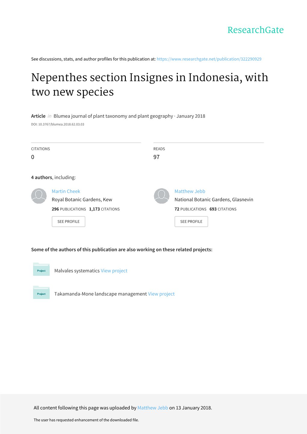 Nepenthes Section Insignes in Indonesia, with Two New Species