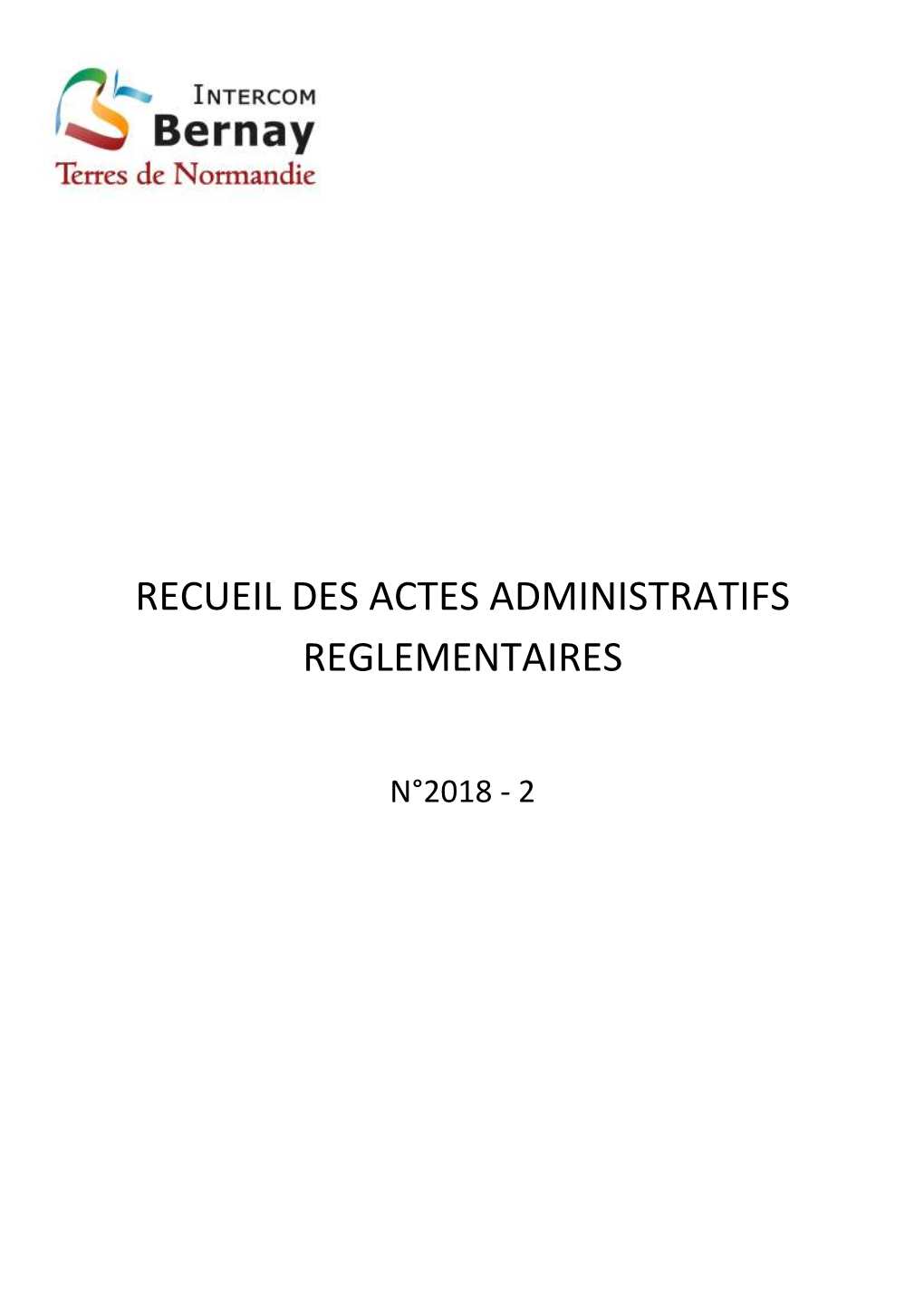 Recueil Des Actes Administratifs Reglementaires