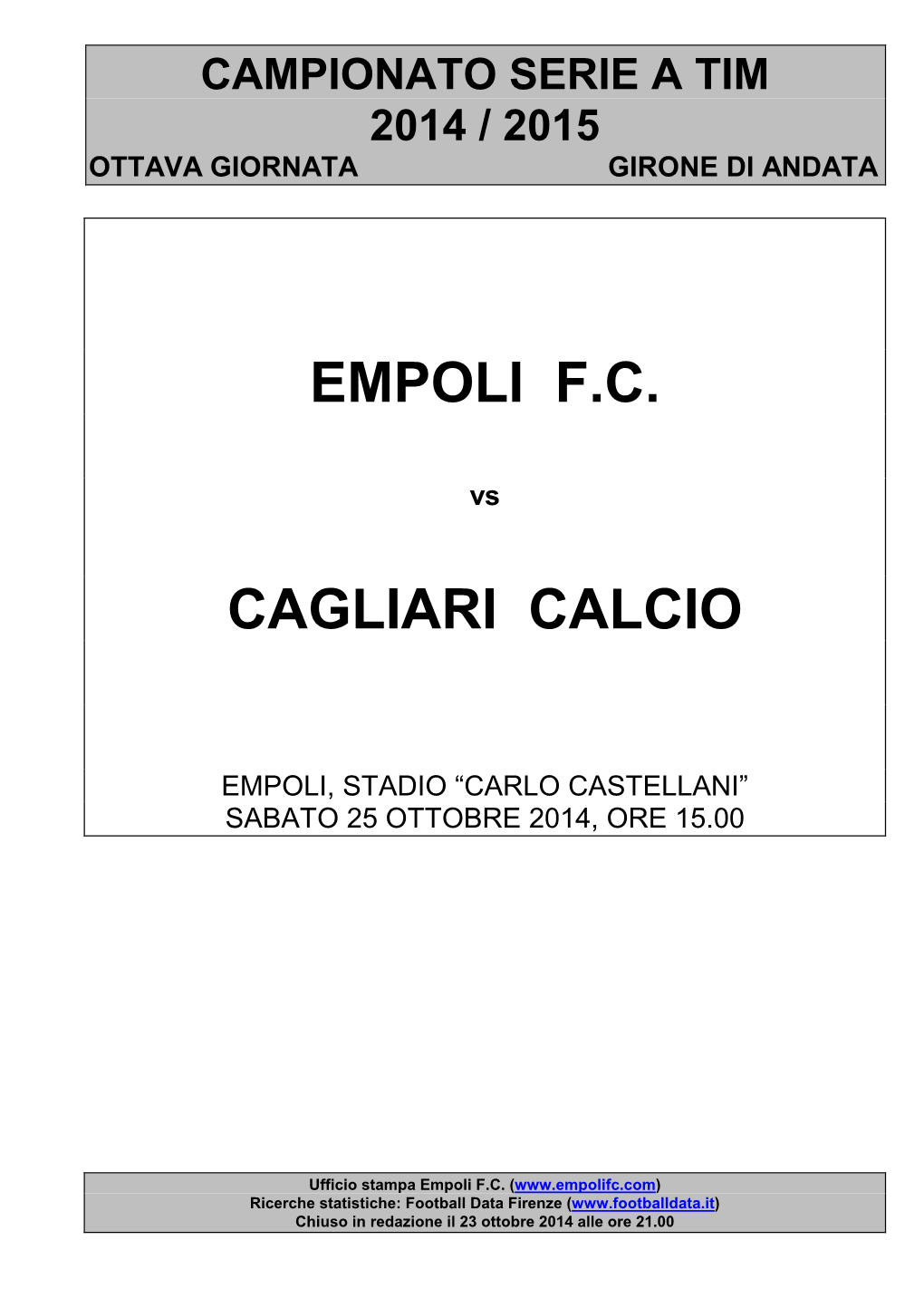 Empoli-Cagliari