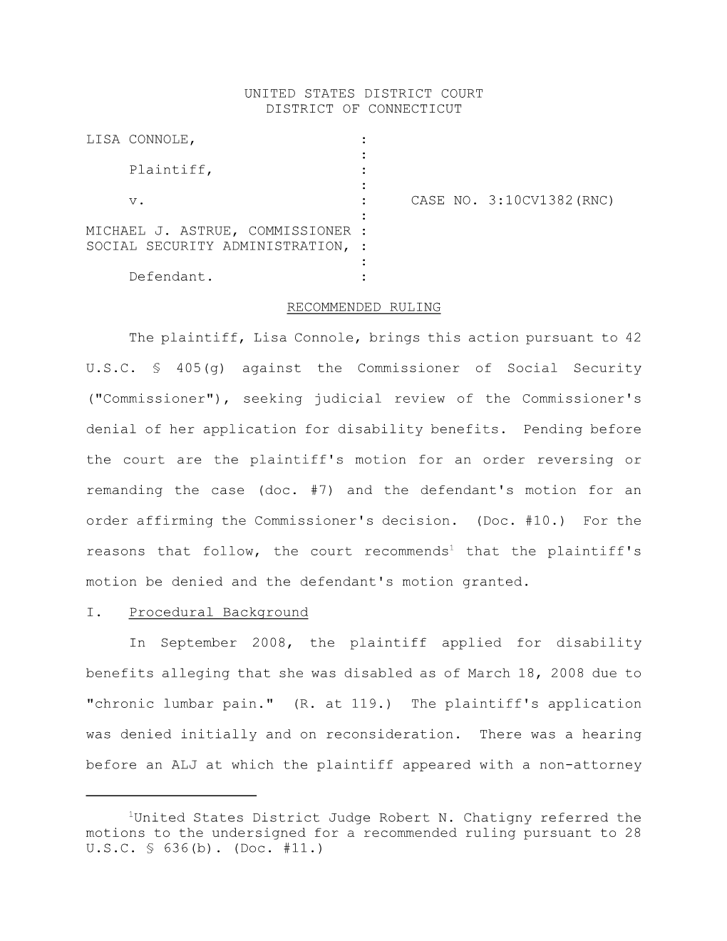 United States District Court District of Connecticut Lisa