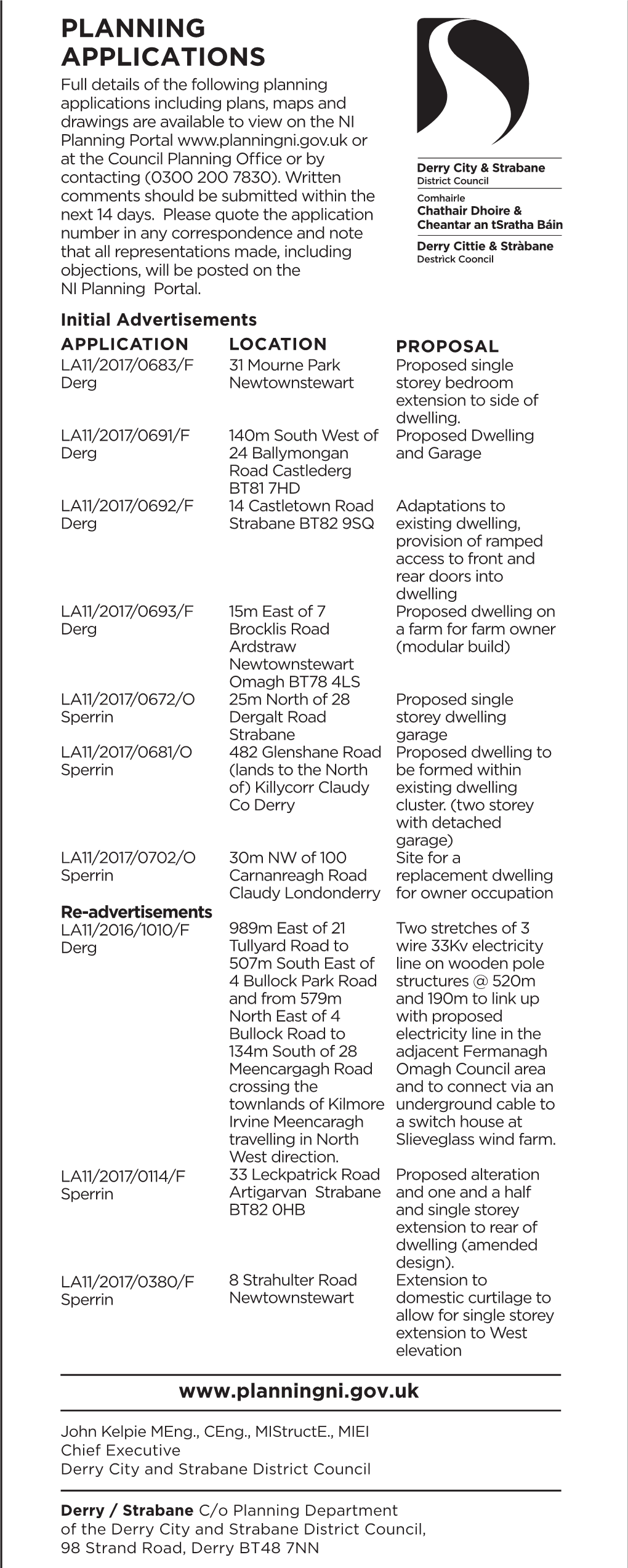 DCSDC Planning Strabane Chronicle Ulster Herald 10.10.2017 X 2Clms X 180Mm Draft 1.Pdf 1 02/08/2017 16:38:39