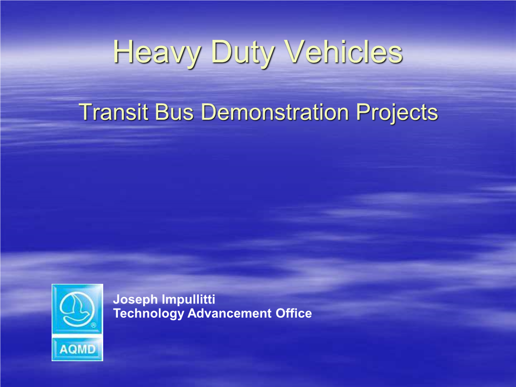 Transit Bus Demonstration Projects