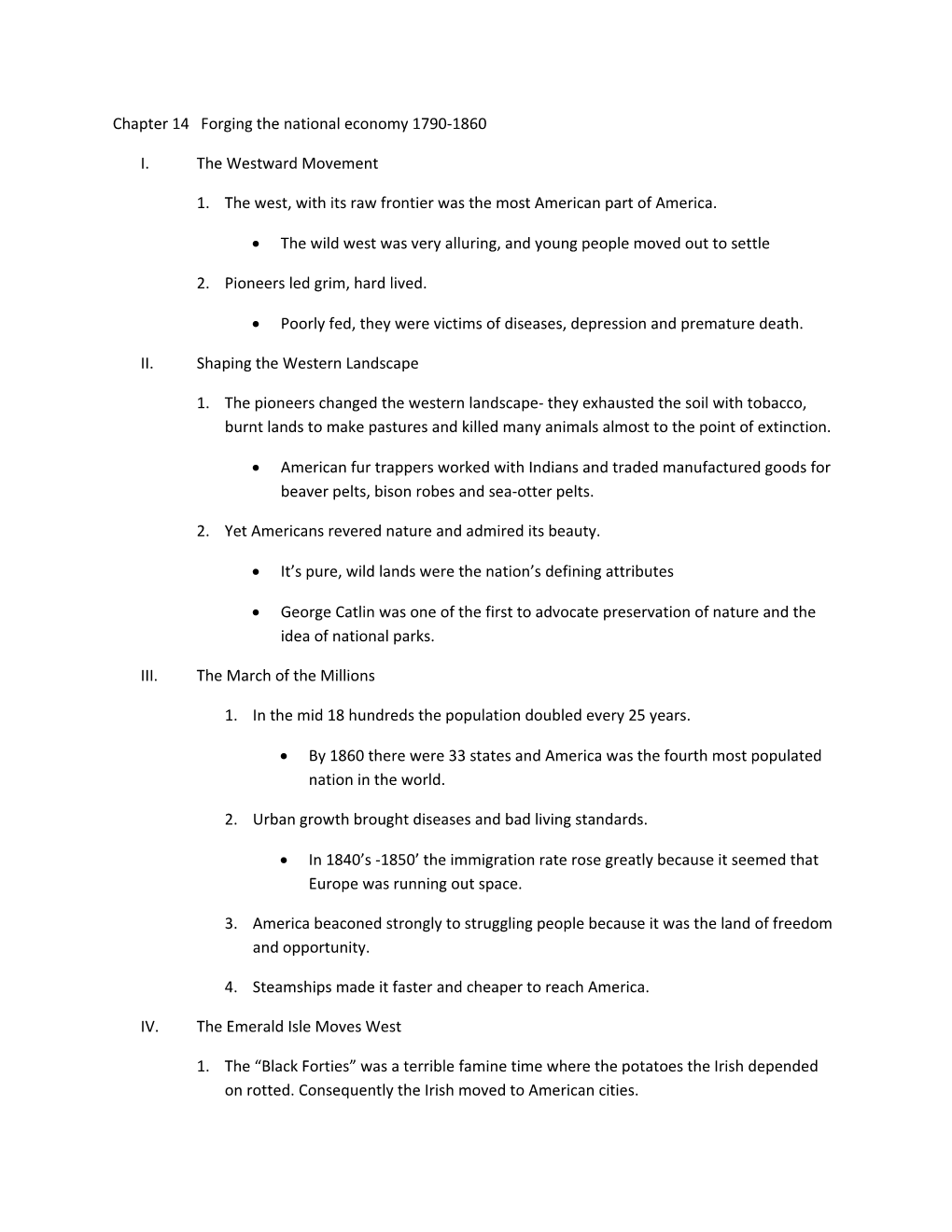 Chapter 14 Forging the National Economy 1790-1860