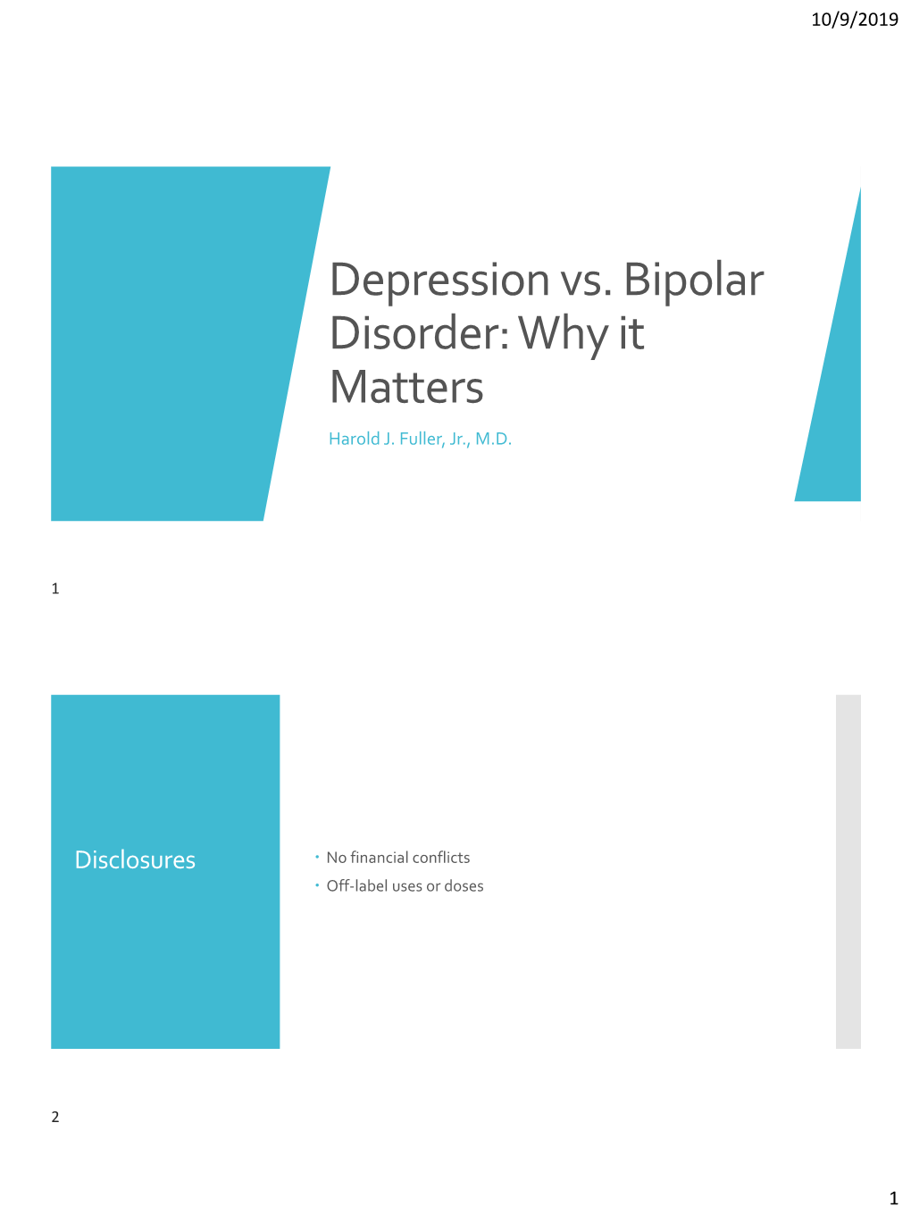 Depression Vs. Bipolar Disorder: Why It Matters Harold J